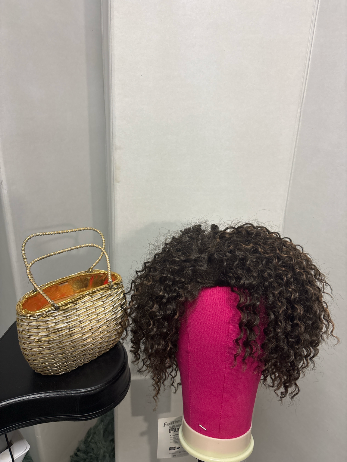 Curly Highlight Full Wig – Natural Brown Blend 12 Inch