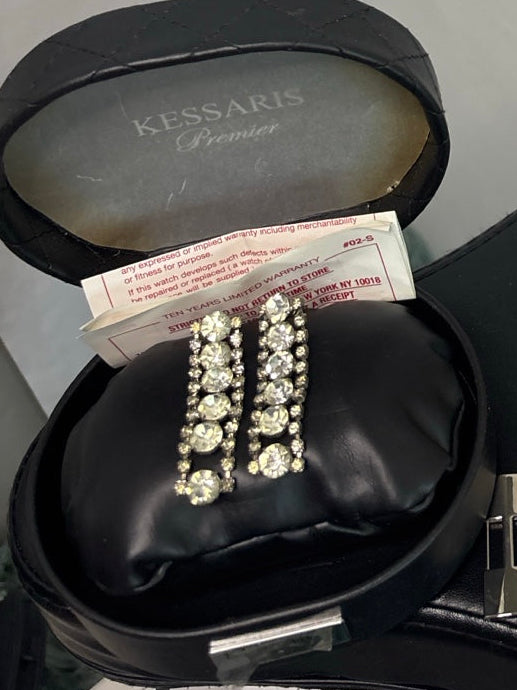 Silver Rhinestone Drop Earrings – Glam Statement Style