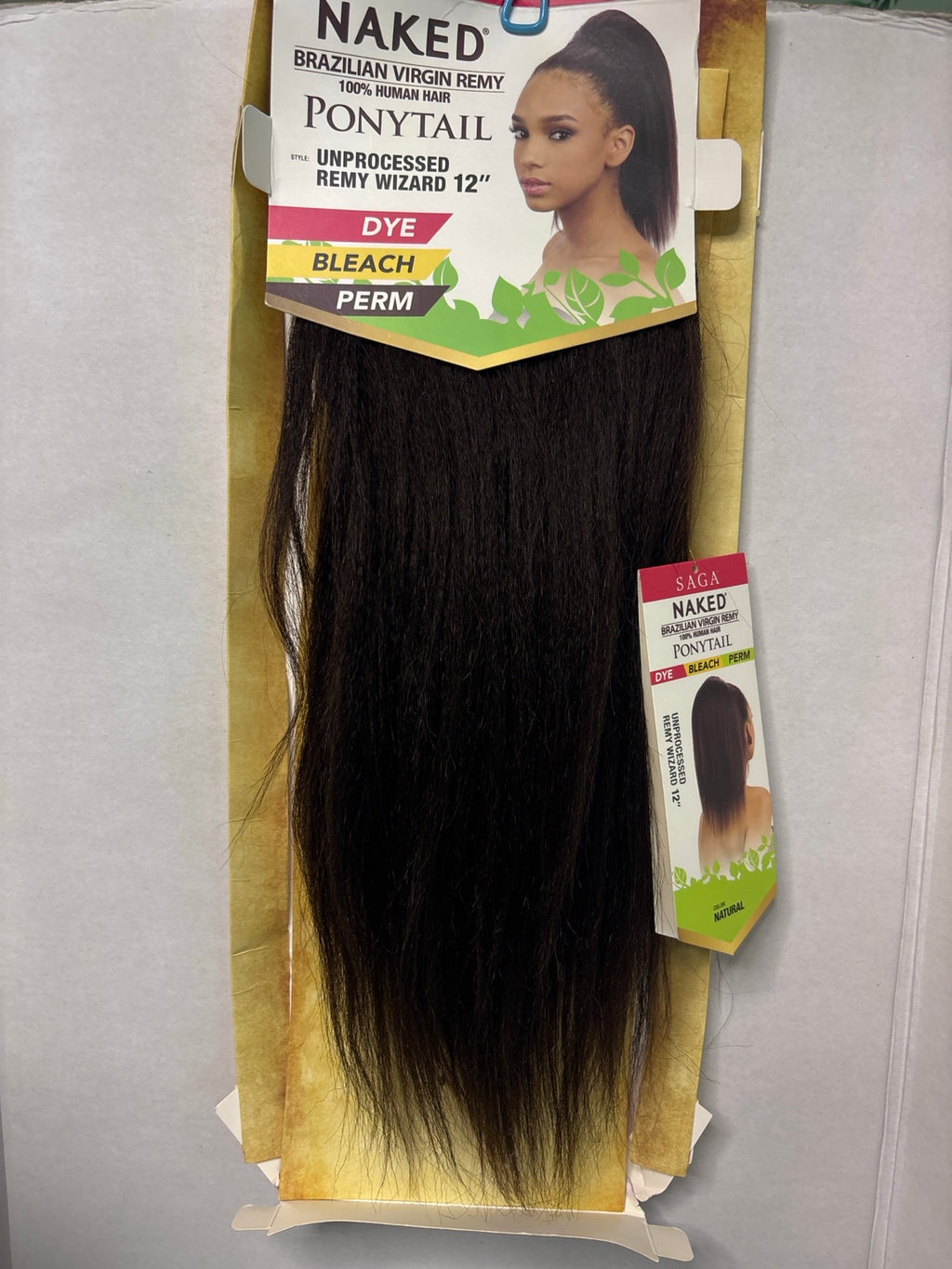 Saga Naked Brazilian Virgin Remy Ponytail – 12 Inch Human Hair