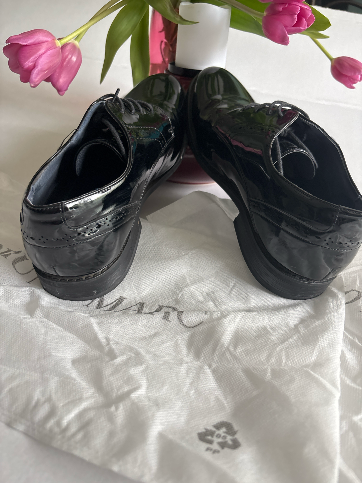 Bruno Marc Black Patent Oxford Dress Shoes Men’s Size 9