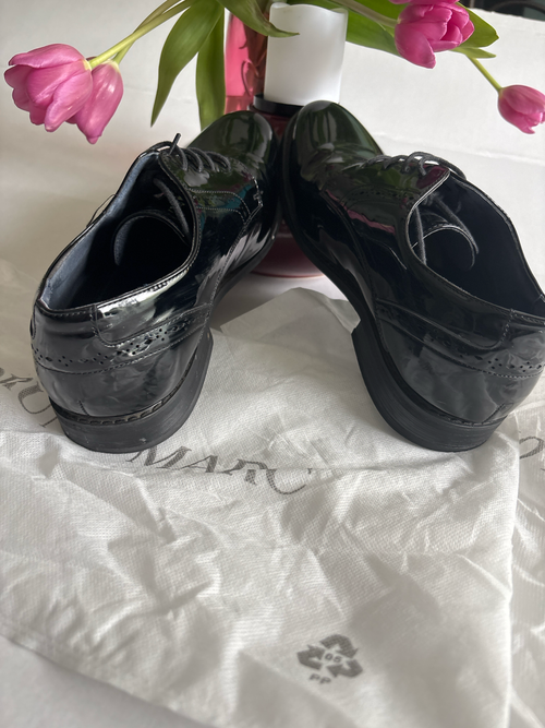 Bruno Marc Black Patent Oxford Dress Shoes Men’s Size 9