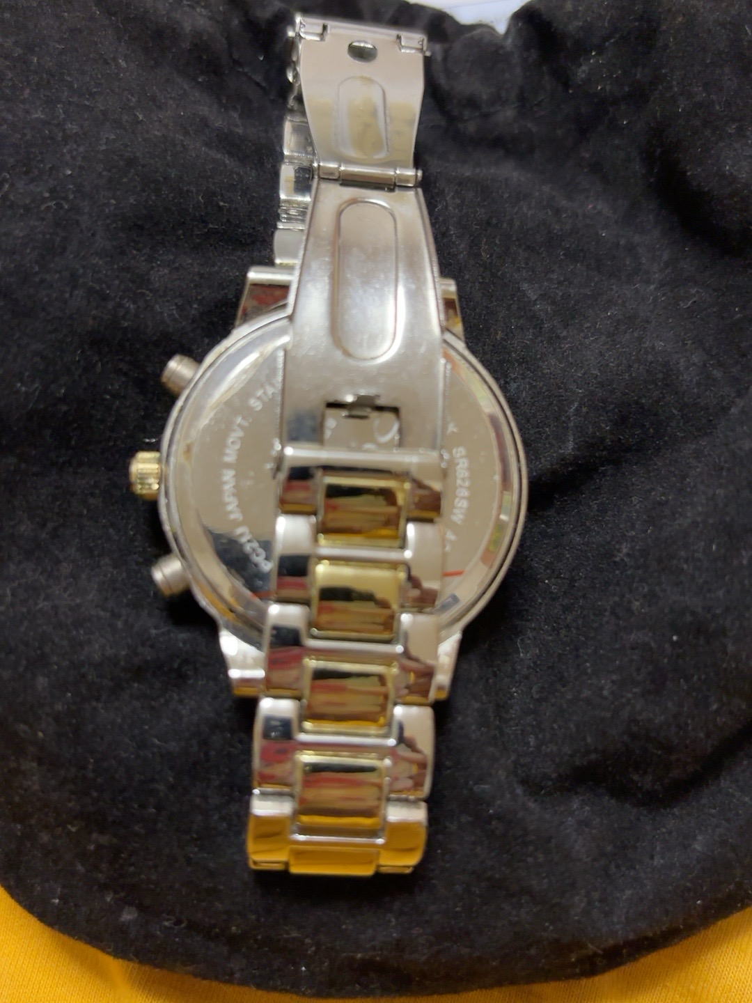 BEBE Two-Tone Gold & Silver Crystal Watch